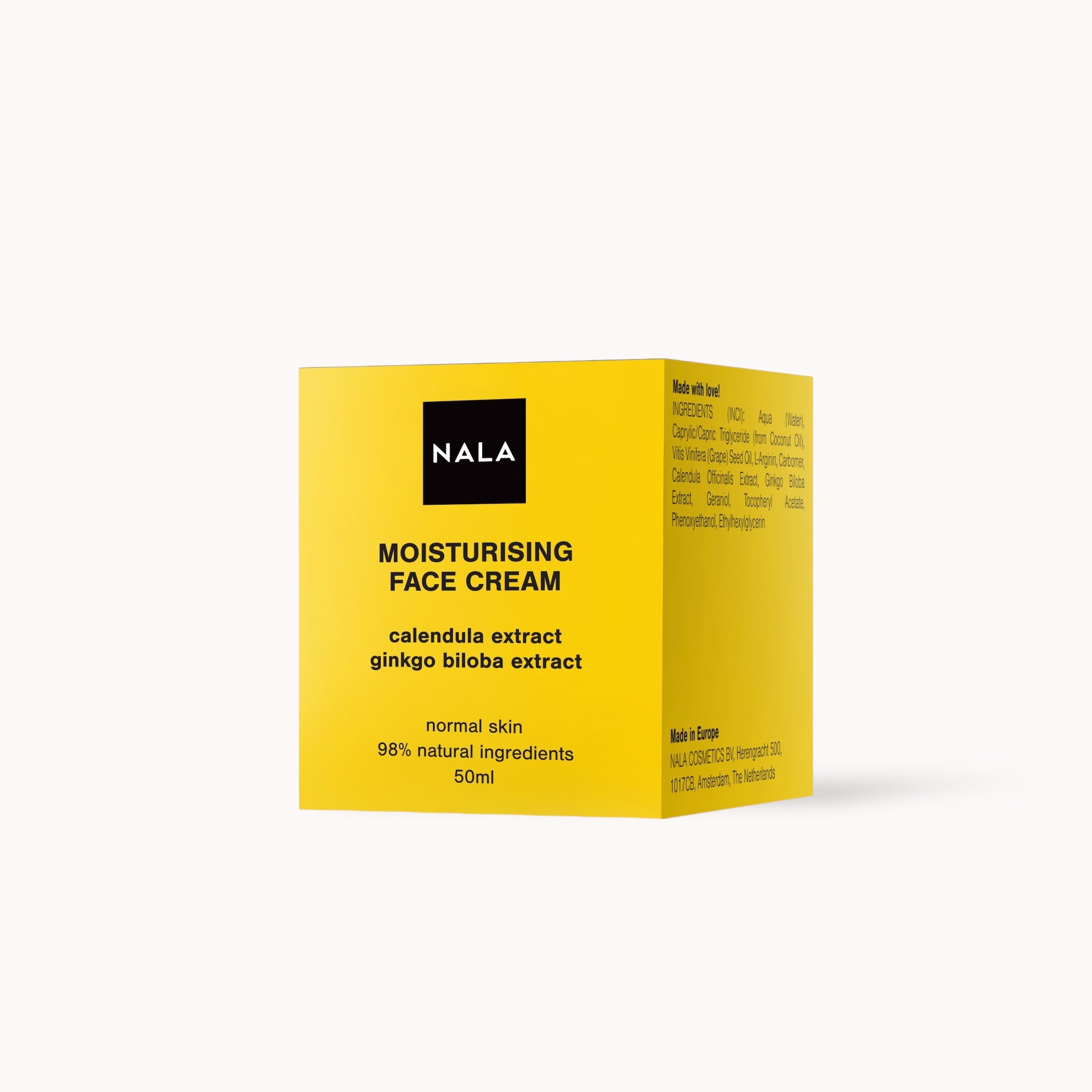 Crema Hidratante – Piel Normal – Extracto de Caléndula, Ginkgo Biloba y Aceite de Semillas de Uva