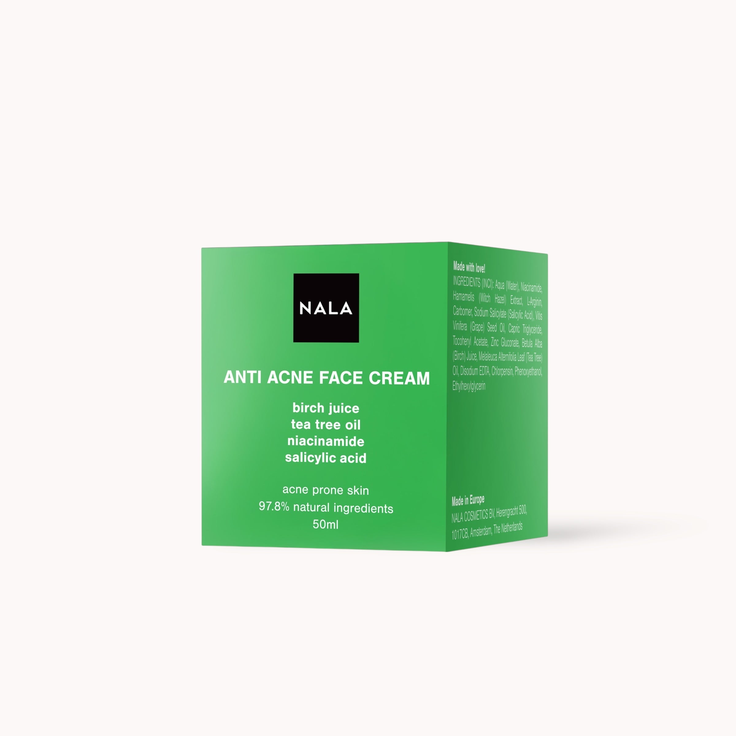Crema Antiacné – Niacinamida, Ácido Salicílico, Savia de Abedul y Aceite de Árbol de Té