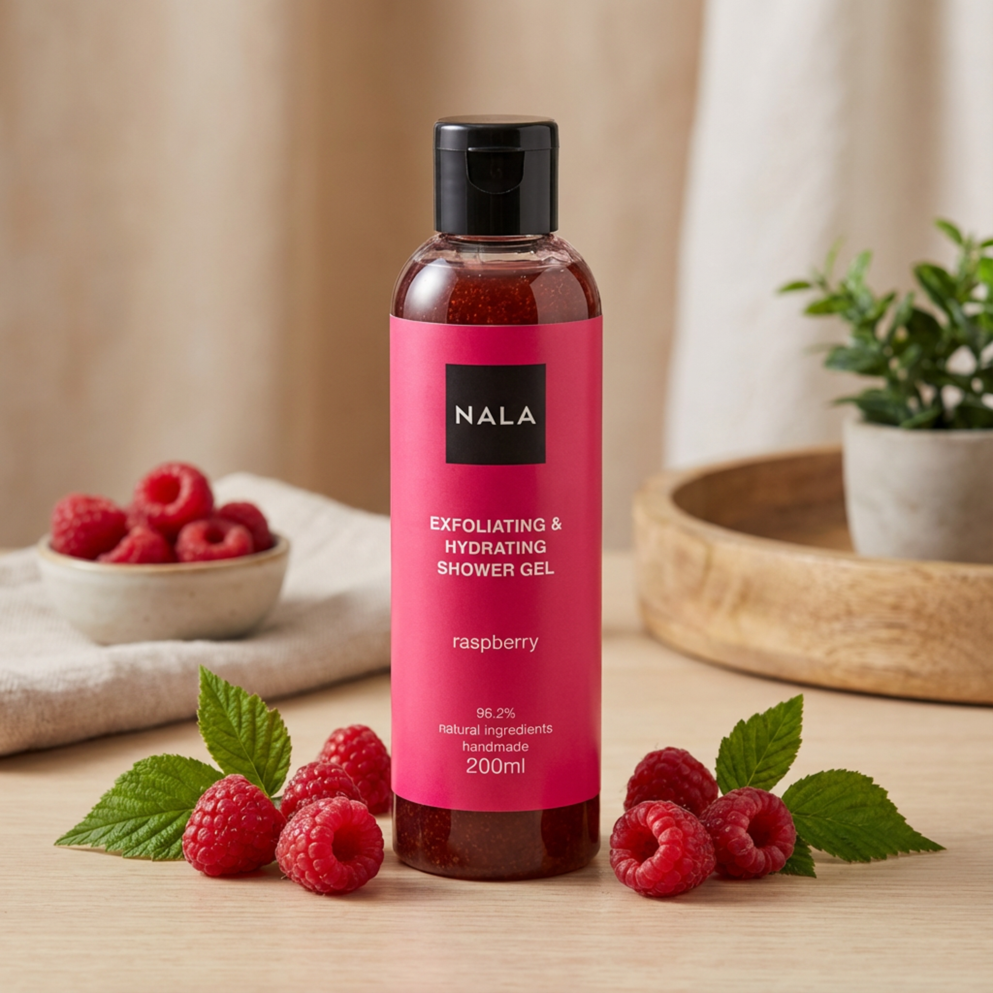 Gel de ducha exfoliante e hidratante - Frambuesa