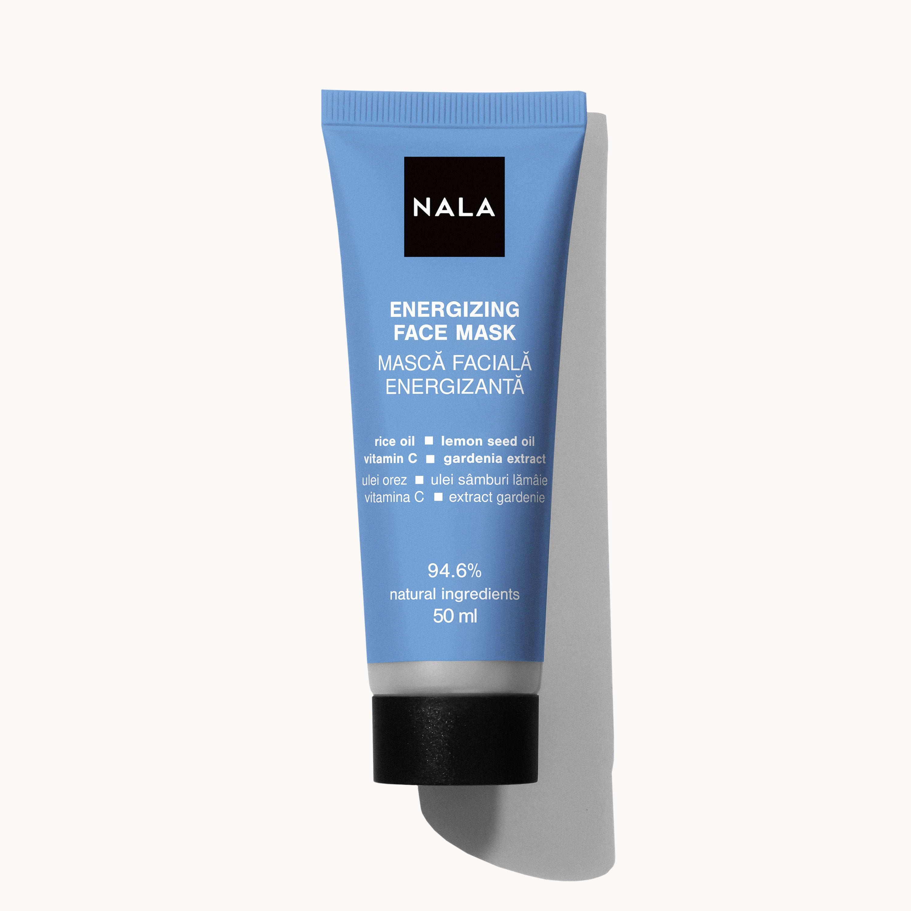 Mascarilla Facial Energizante - Aceite de Arroz, Aceite de Semilla de Limón, Vitamina C, Extracto de Gardenia