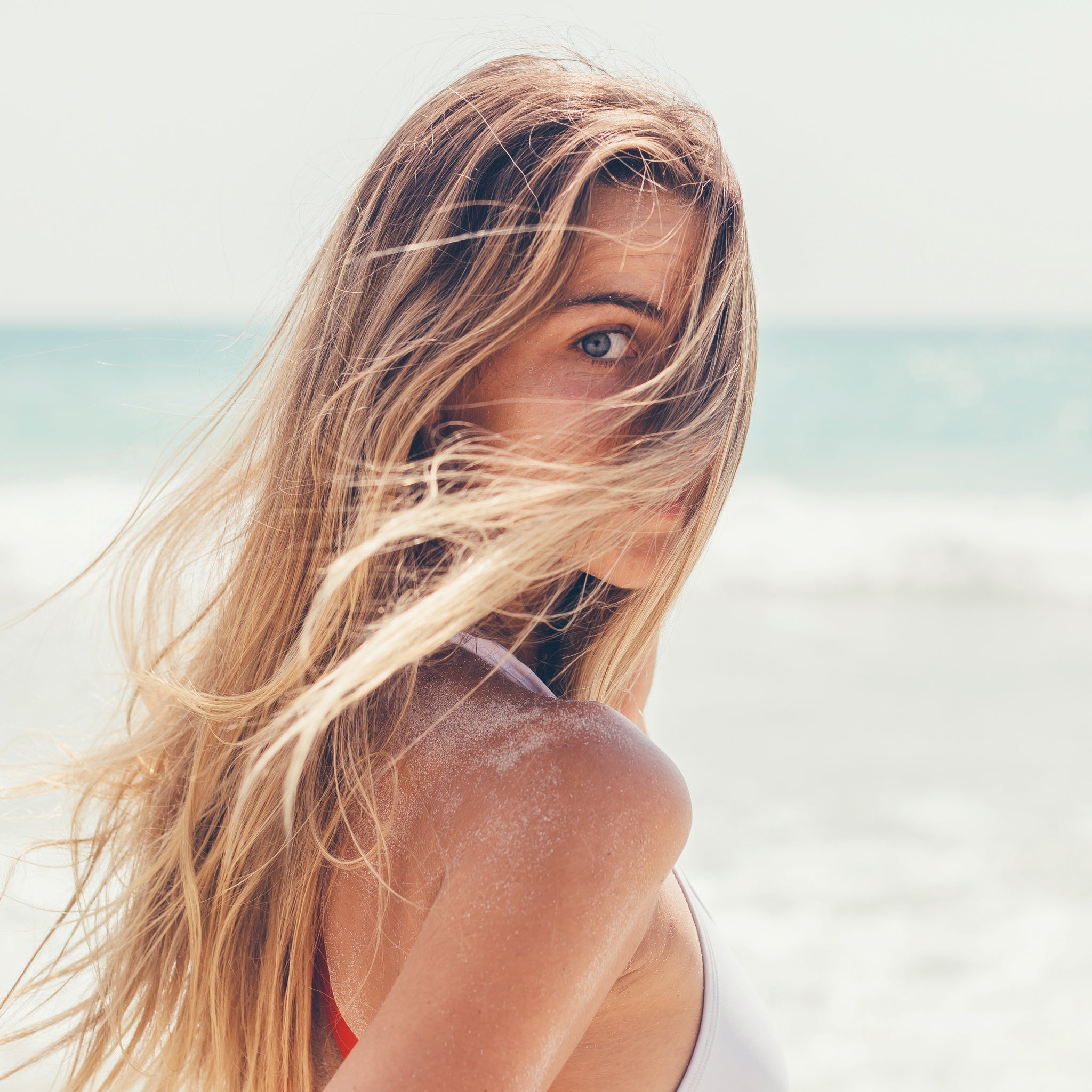 Spray para el cabello con sal marina brillante - Naranja y piña