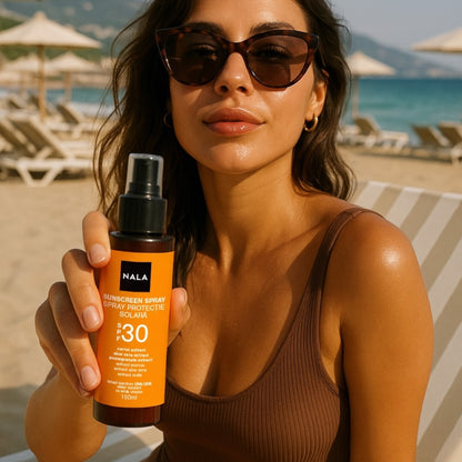 Spray protector solar SPF30 - Extracto de Zanahoria, Aloe Vera y Granada