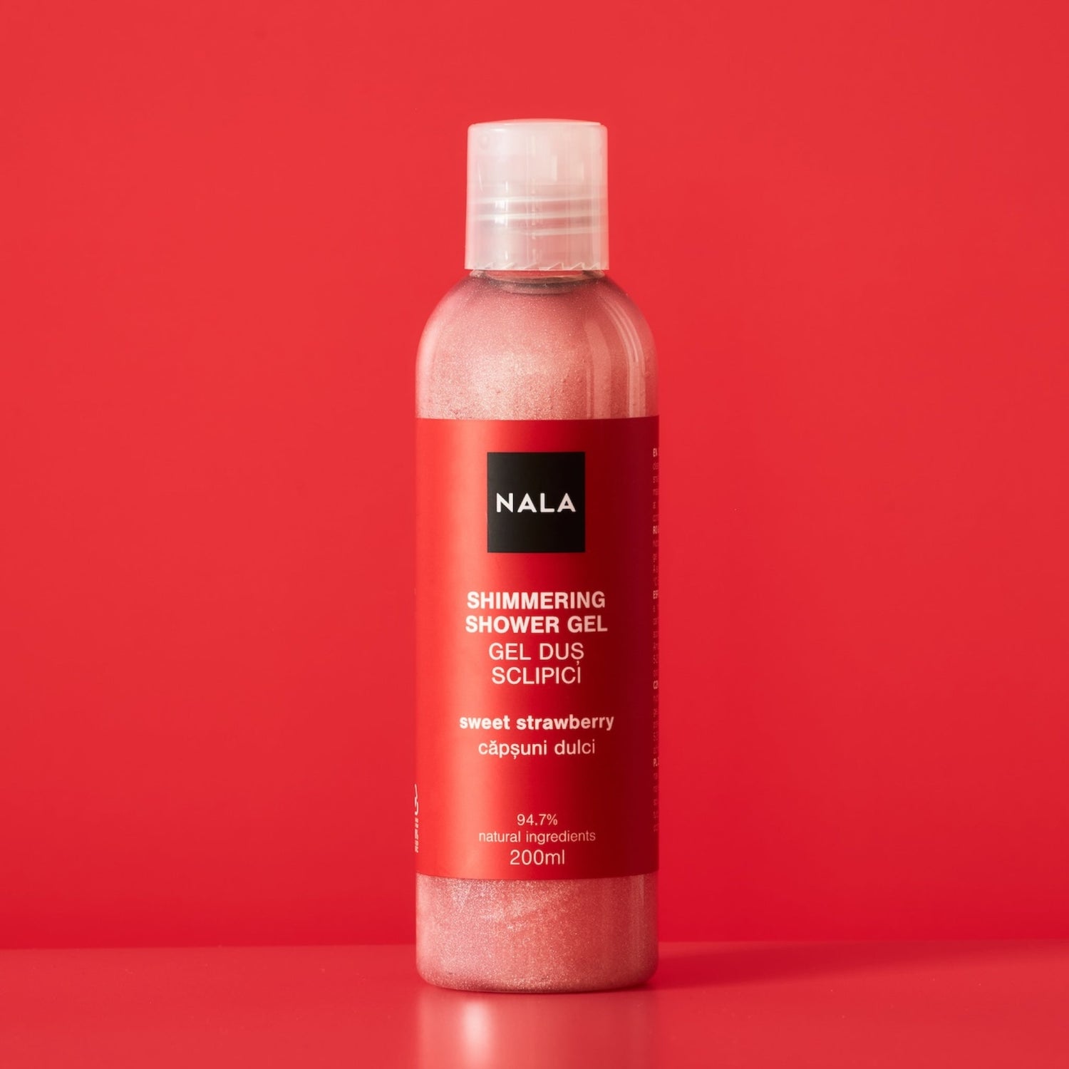 Gel de ducha con purpurina - Fresa dulce