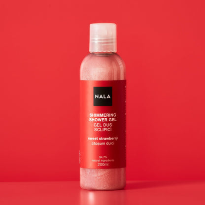 Gel de ducha con purpurina - Fresa dulce