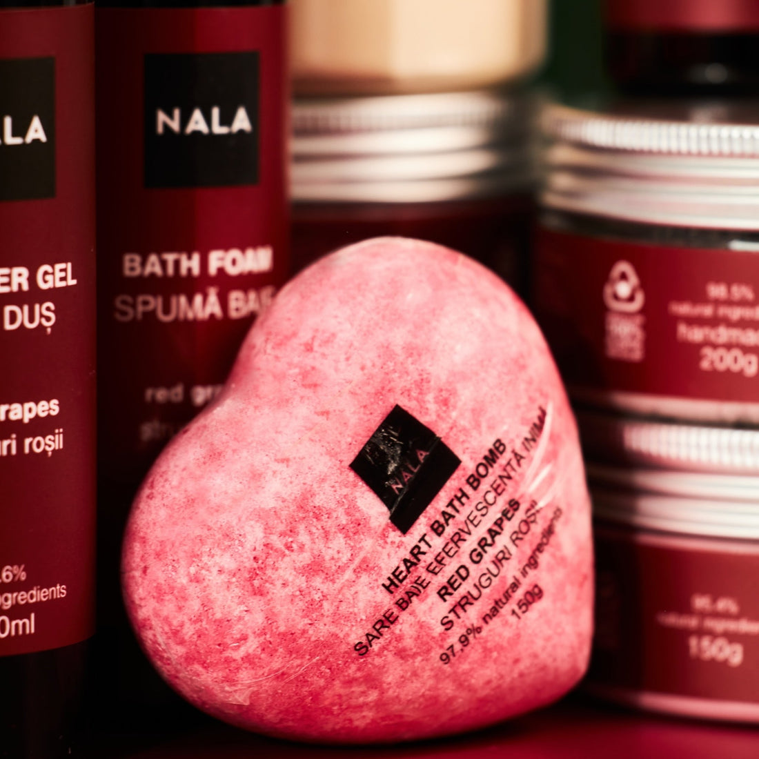 Bomba de Baño - Corazón - Uvas Rojas