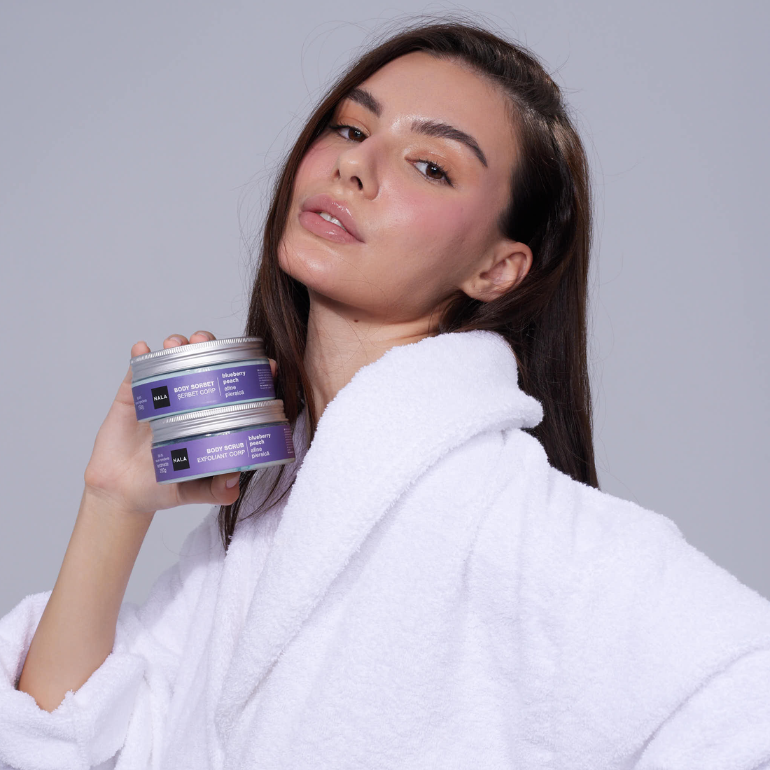 Exfoliante corporal de sal - Arándano y melocotón