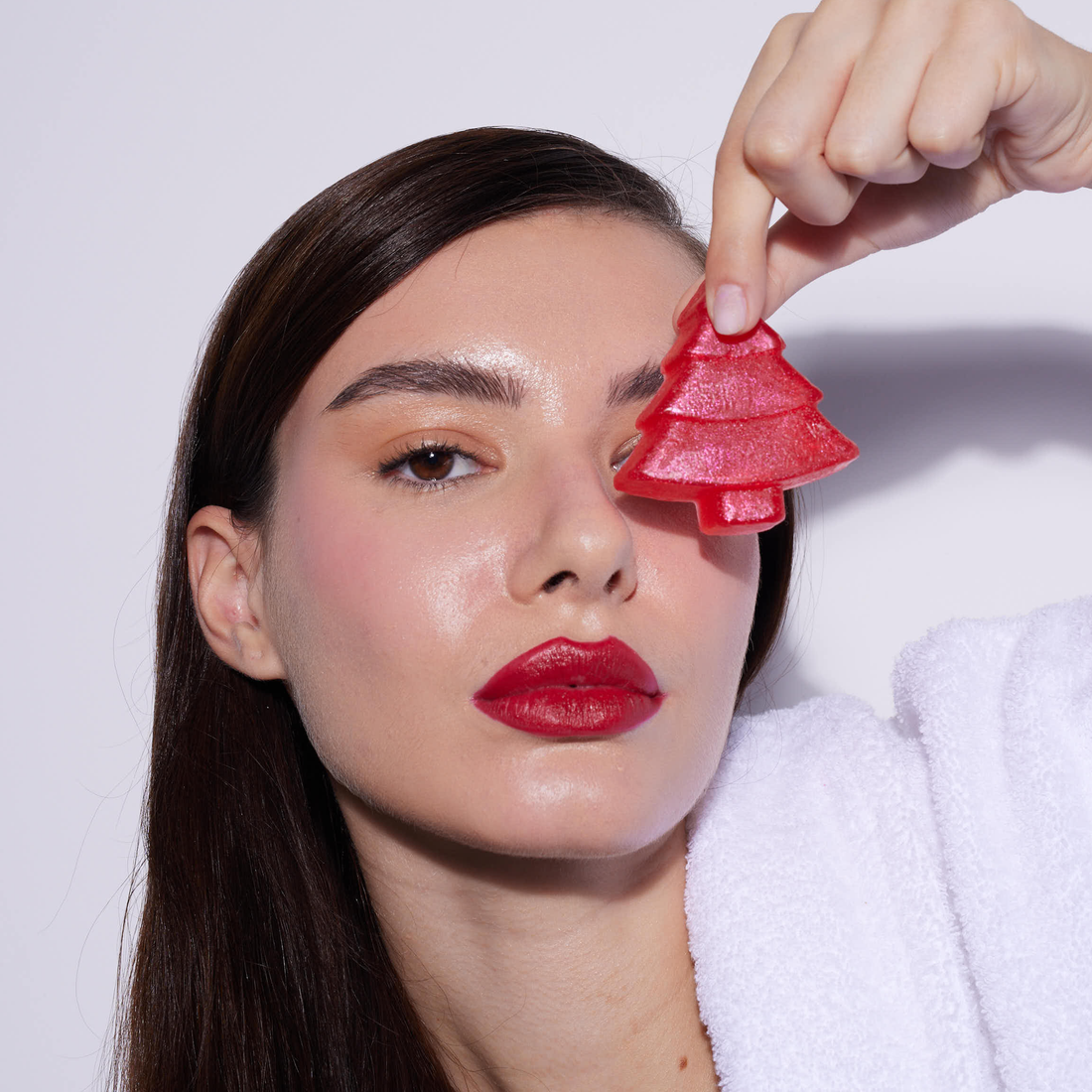 Árbol de jabón natural con purpurina - Chocolate blanco