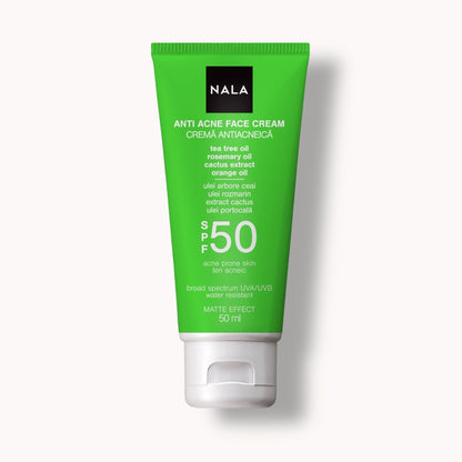 Crema Antiacné SPF 50 - Piel con Acné - Árbol de Té y Romero