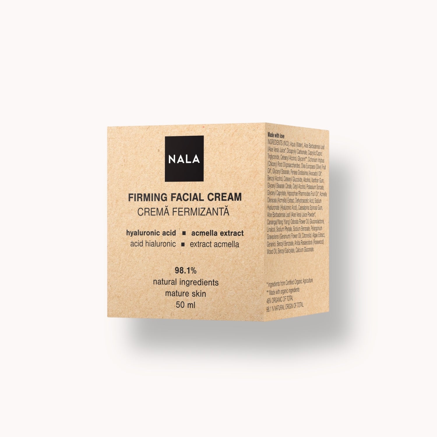 Crema facial reafirmante - Piel madura - Ácido hialurónico y Acmella