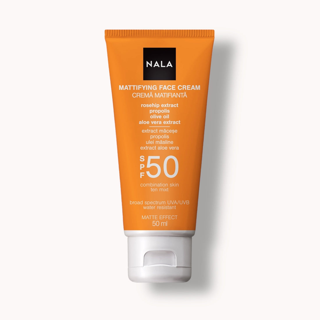 Crema Facial Matificante SPF 50 - Pieles mixtas - Escaramujo y Aceite de Oliva