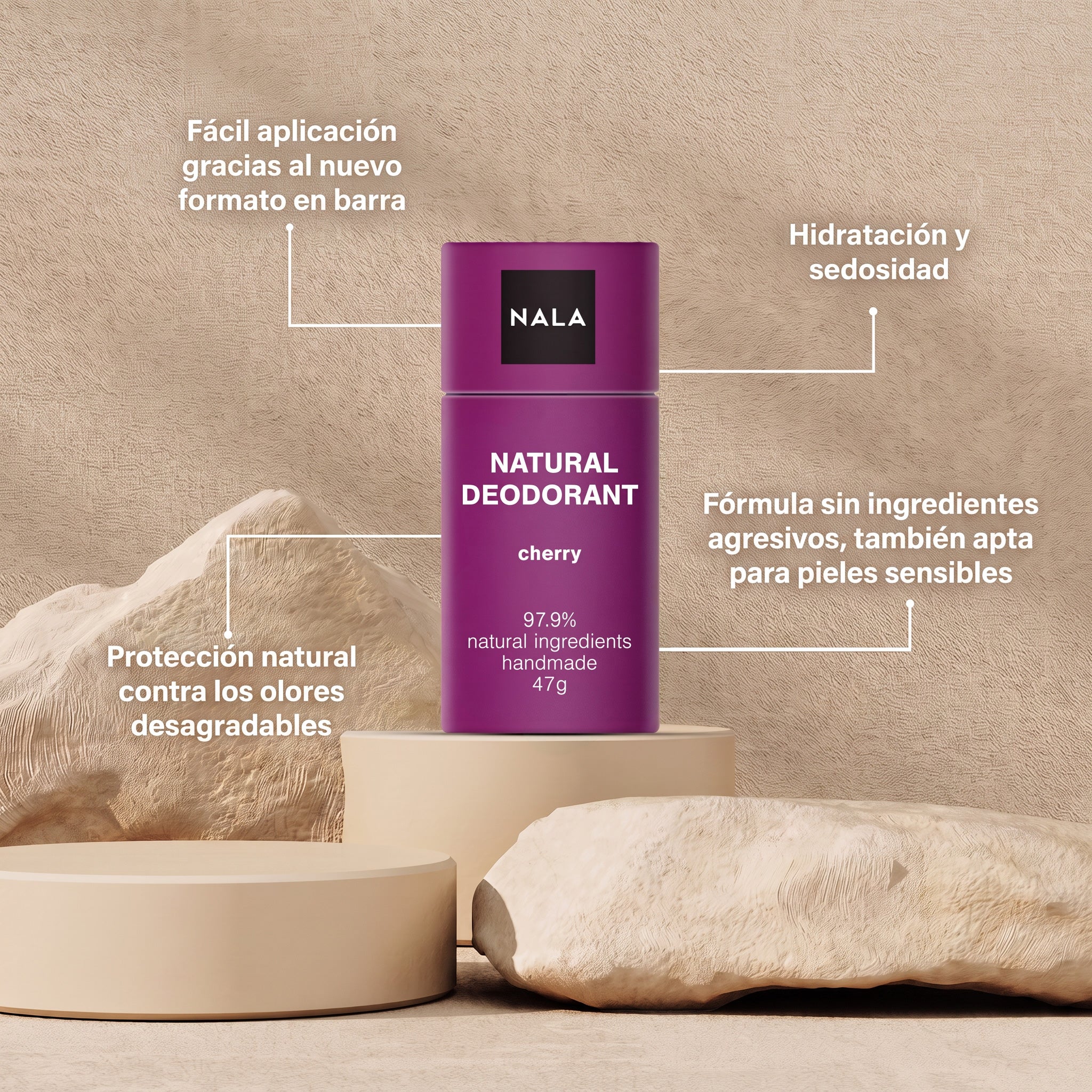 Desodorante Natural en Barra – Cereza