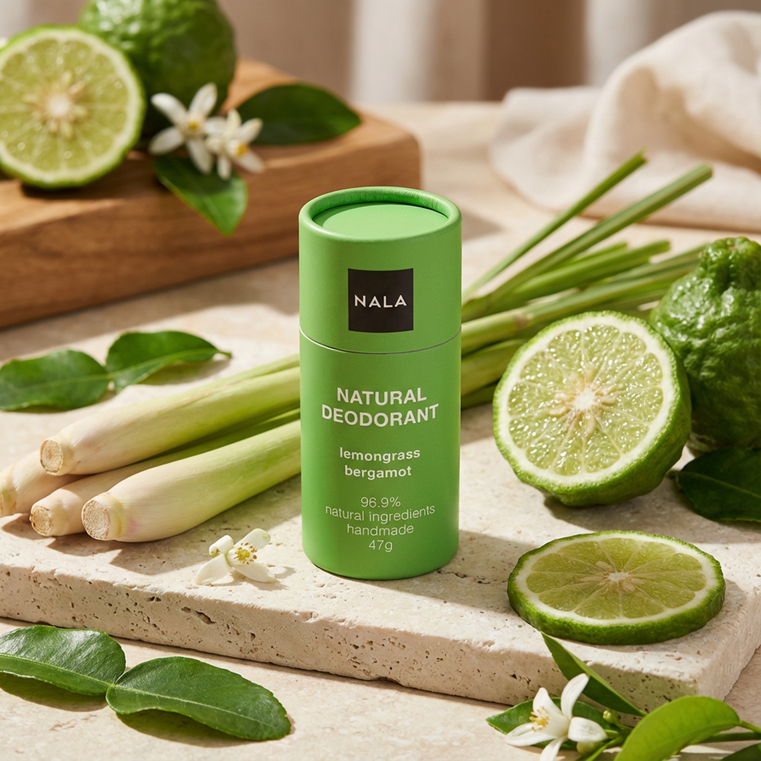 Desodorante Natural en Barra - Bergamota y Lemongrass