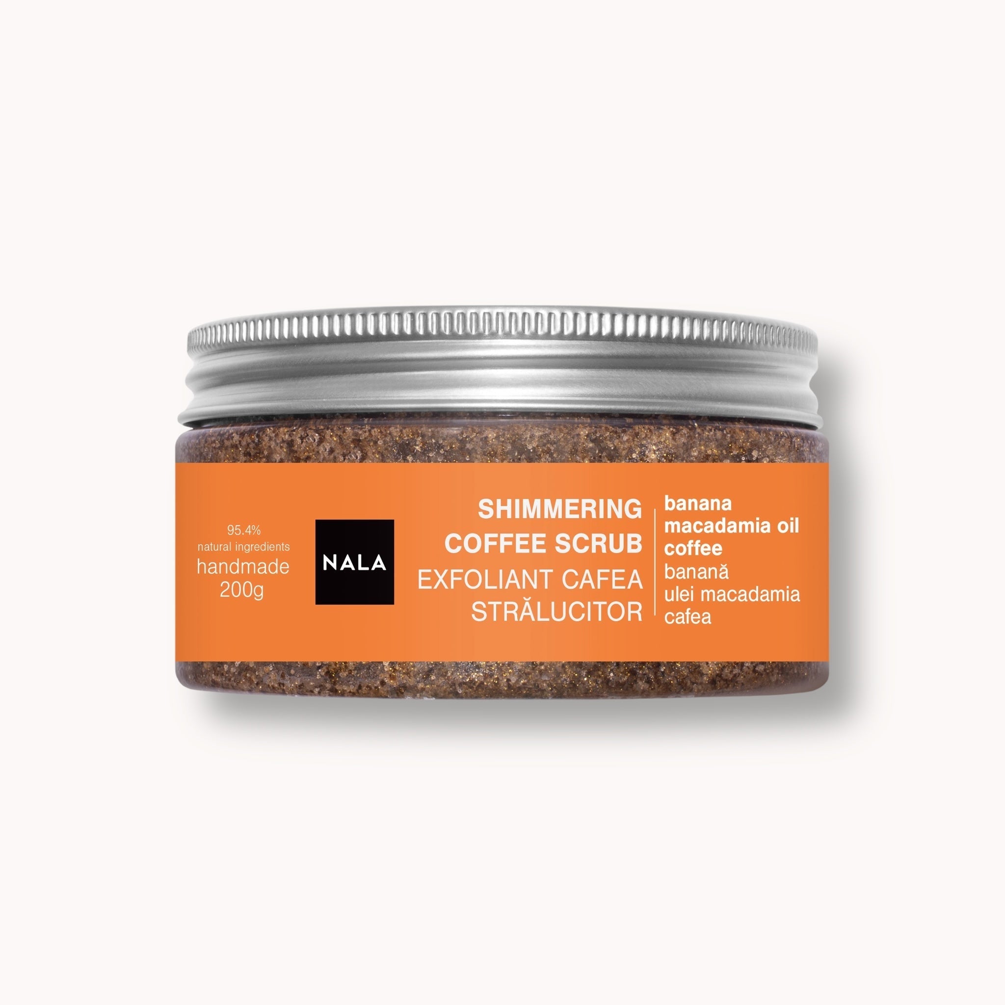 Exfoliante de café resplandeciente - Plátano y aceite de macadamia