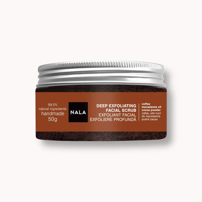 Exfoliante facial profundo - Café y aceite de nuez de macadamia