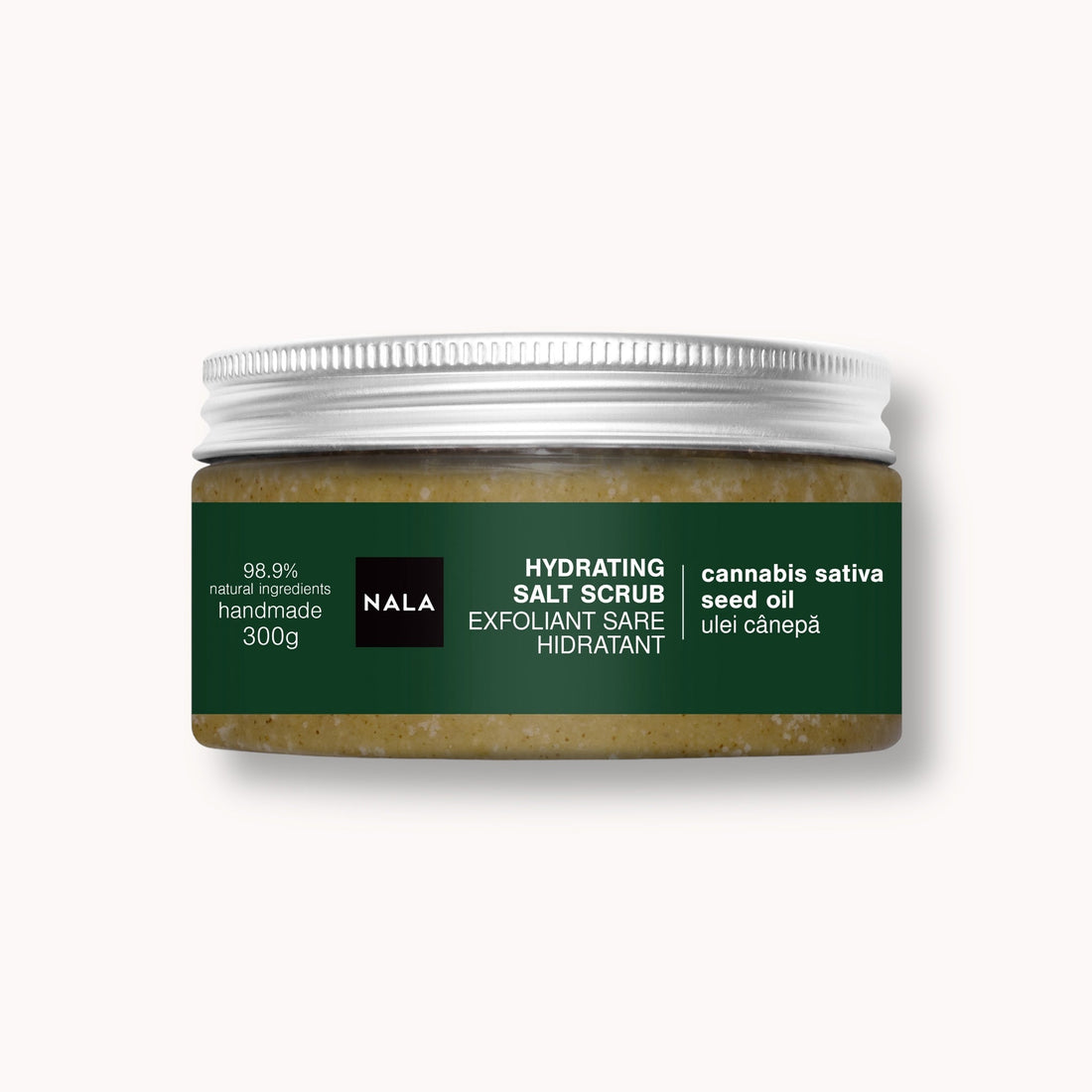 Exfoliante corporal hidratante de sal - Aceite de cáñamo