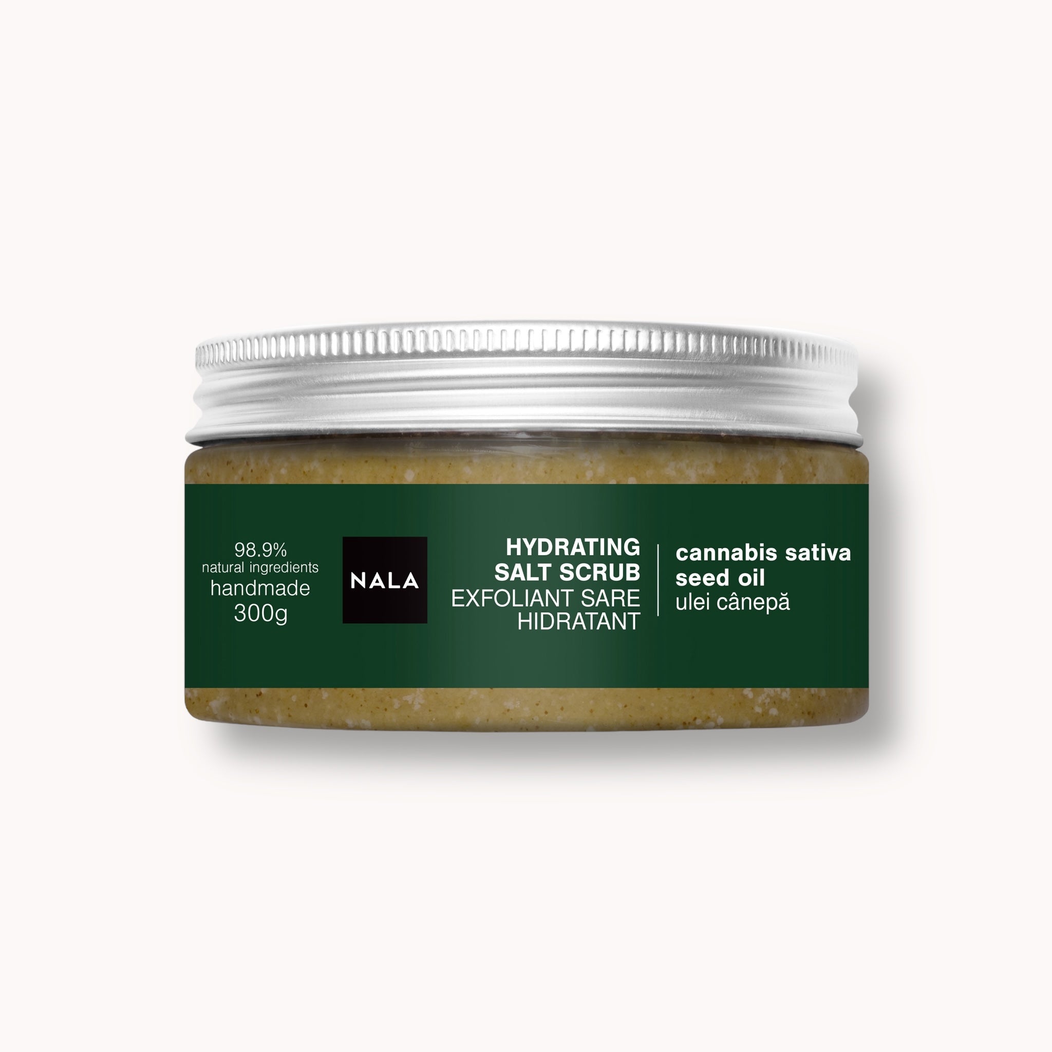 Exfoliante corporal hidratante de sal - Aceite de cáñamo