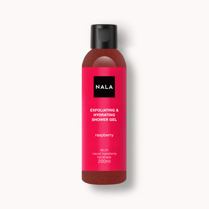 Gel de ducha exfoliante e hidratante - Frambuesa