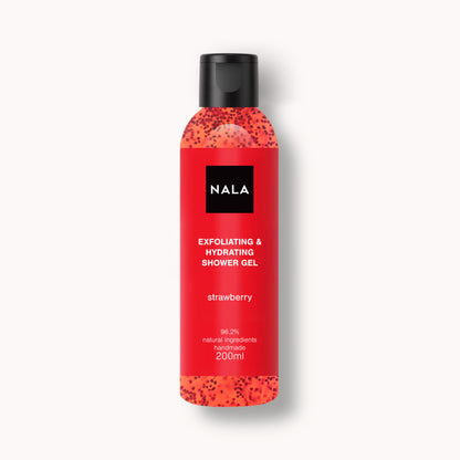 Gel de ducha exfoliante e hidratante - Fresa