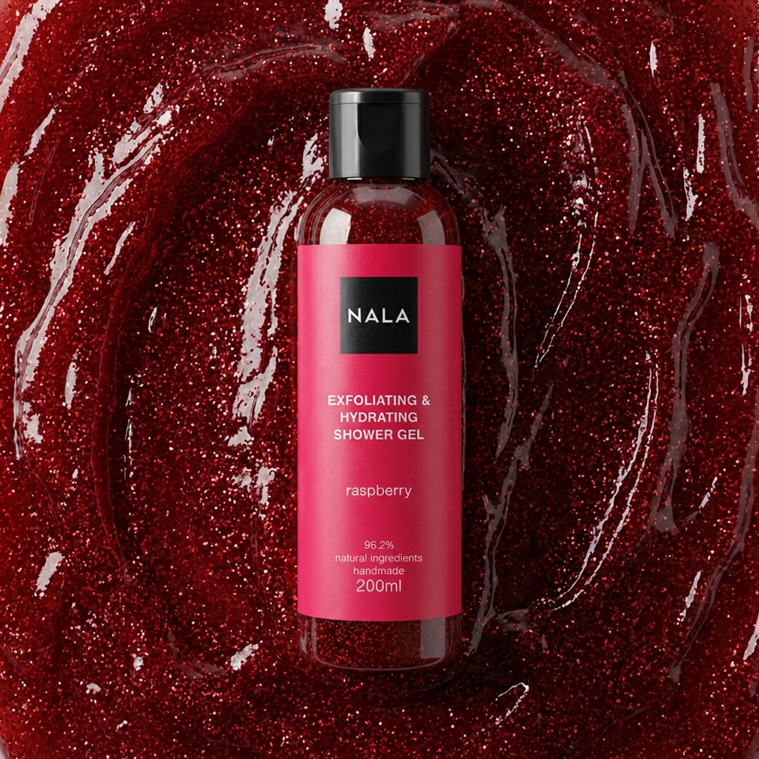 Gel de ducha exfoliante e hidratante - Frambuesa