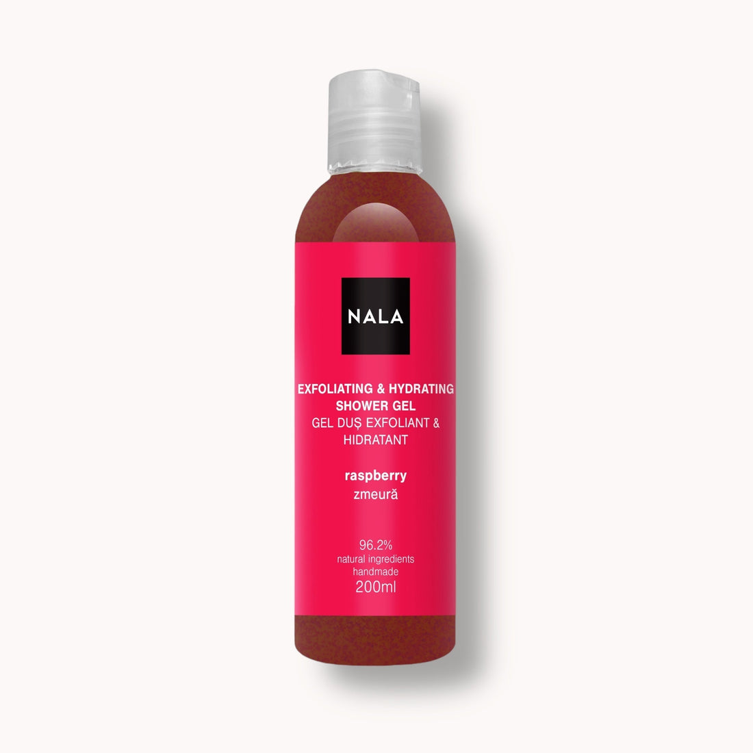 Gel de ducha exfoliante e hidratante - Frambuesa