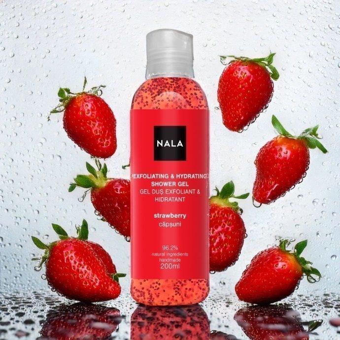 Gel de ducha exfoliante e hidratante - Fresa