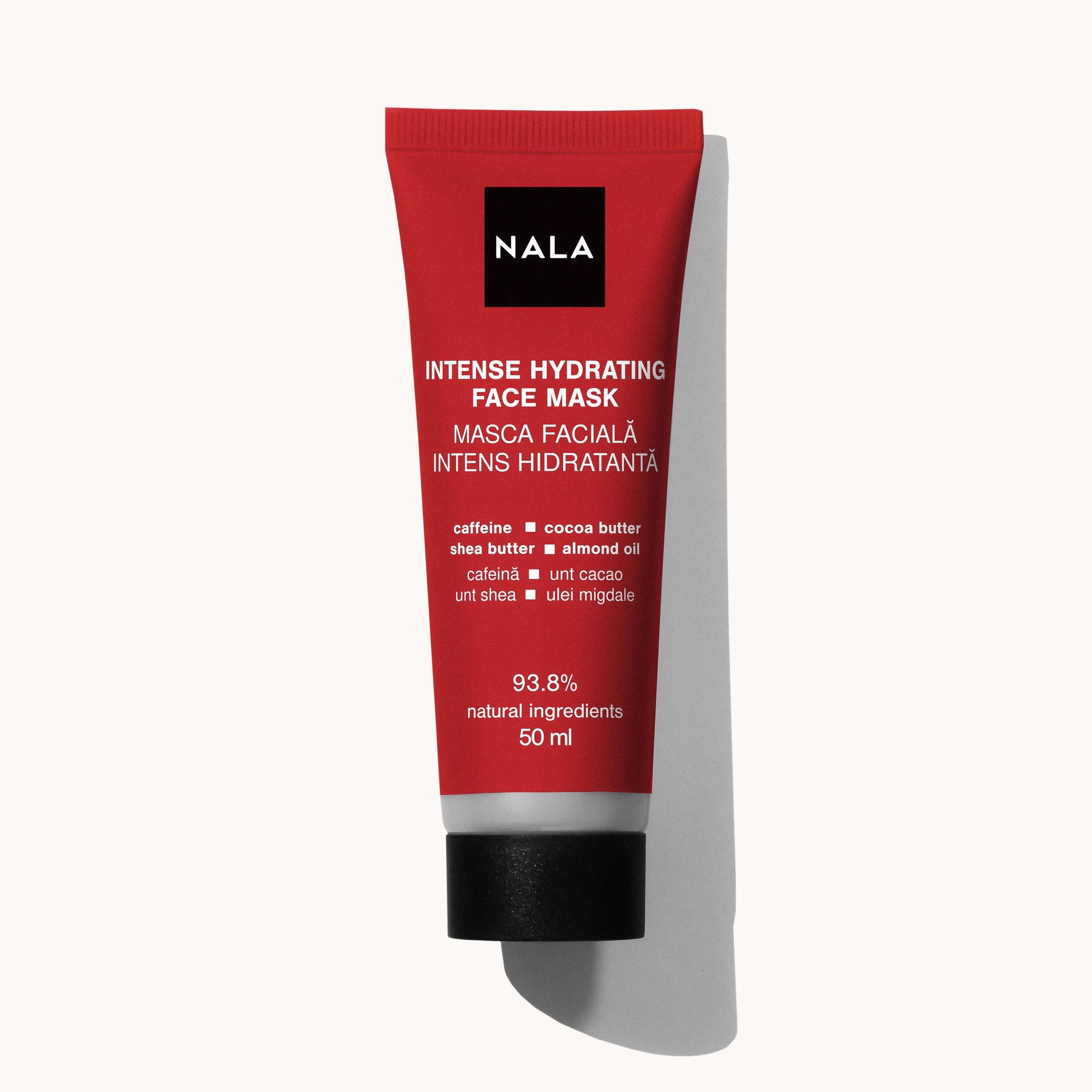 Mascarilla facial hidratante intensa - Cafeína, manteca de cacao, manteca de karité, aceite de almendras