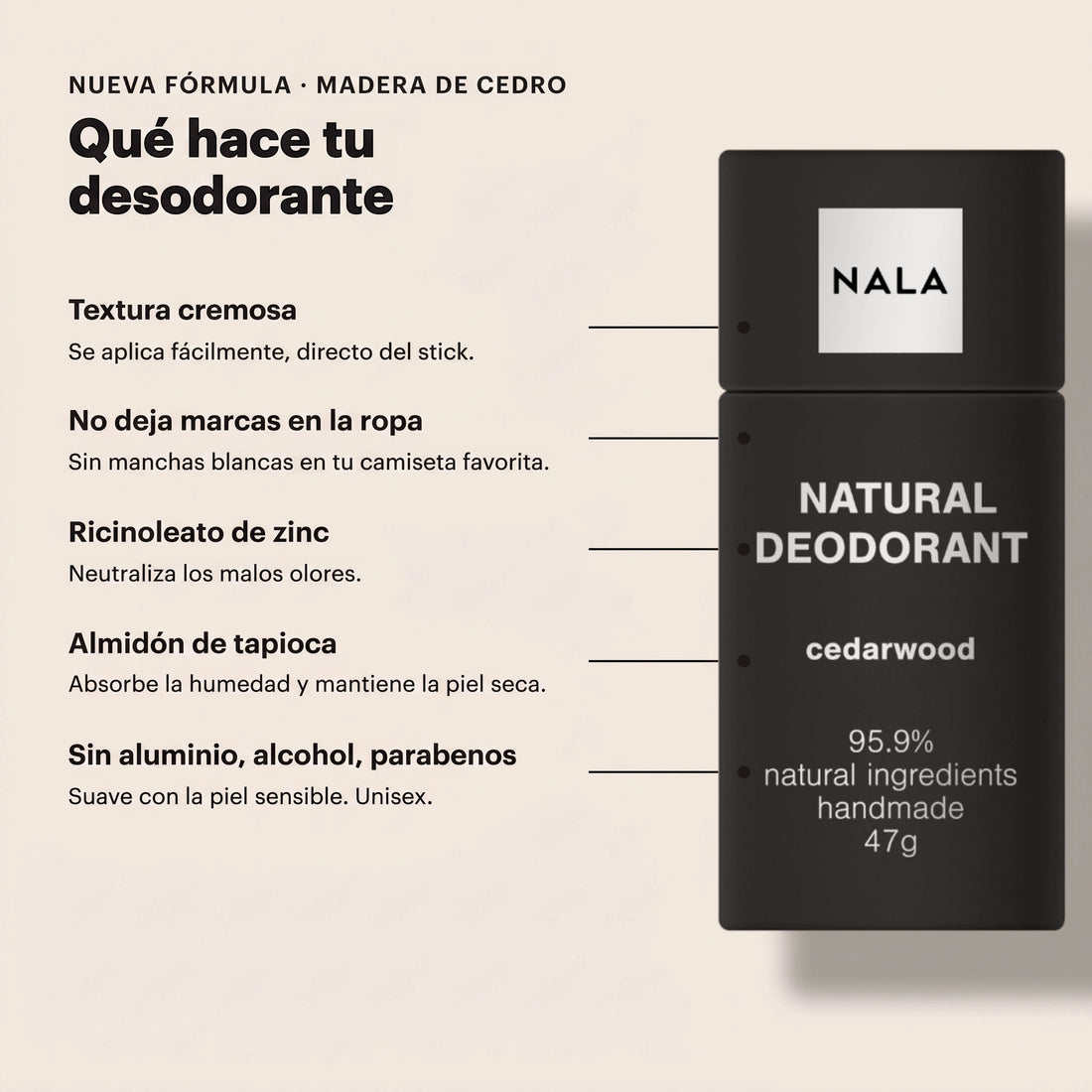 Desodorante Natural en Barra NUEVO - Madera de Cedro