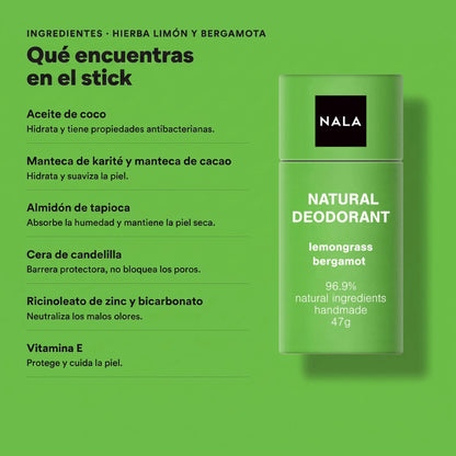 Desodorante Natural en Barra NUEVO - Hierba Limón y Bergamota