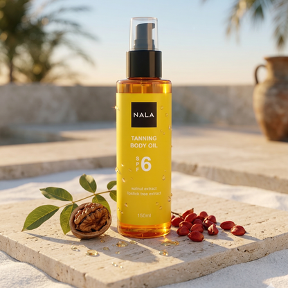 Aceite Bronceador y Acelerador del Bronceado SPF6 - Extracto de Nuez y Lipstick Tree