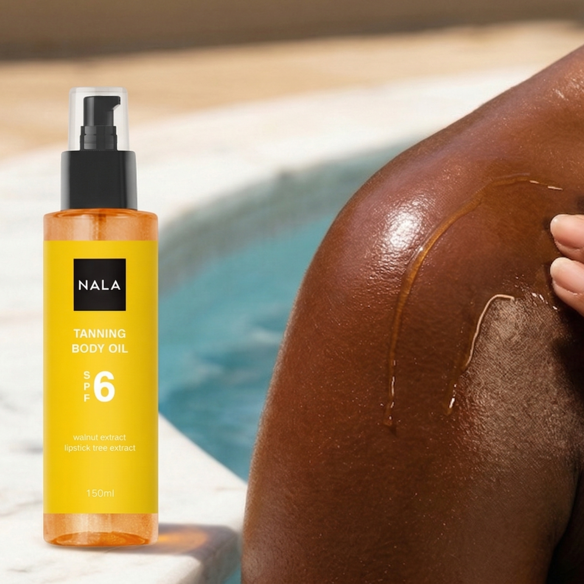 Aceite Bronceador y Acelerador del Bronceado SPF6 - Extracto de Nuez y Lipstick Tree
